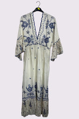Flower Mandala Embroidery Bohemian Maxi Style Dress