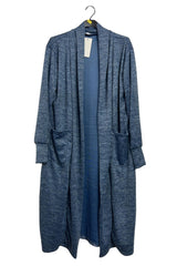Plain Two Pockets Longline Duster Cardigan