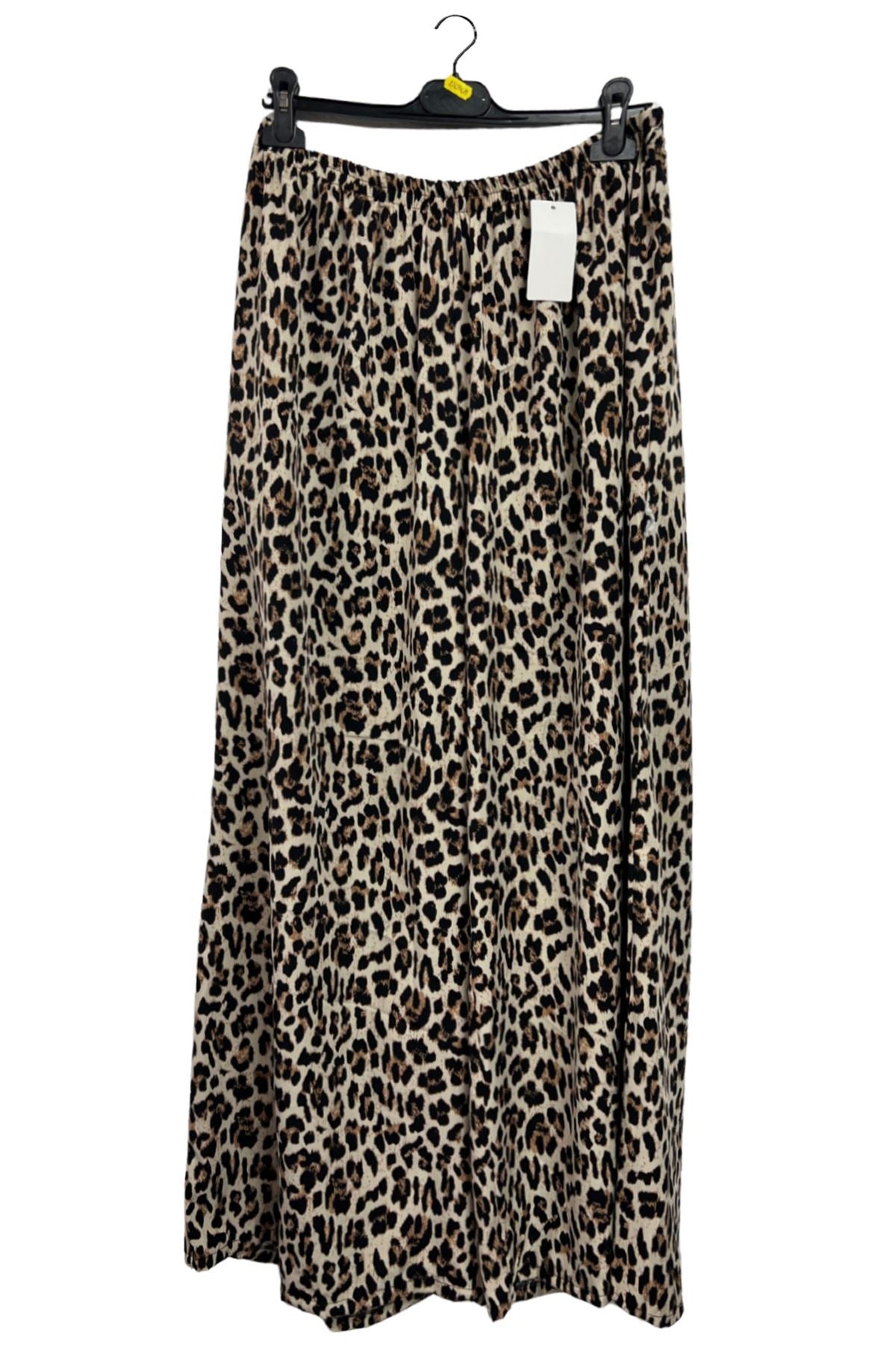 Animal Print Two Side Pockets Wide-Leg Trousers