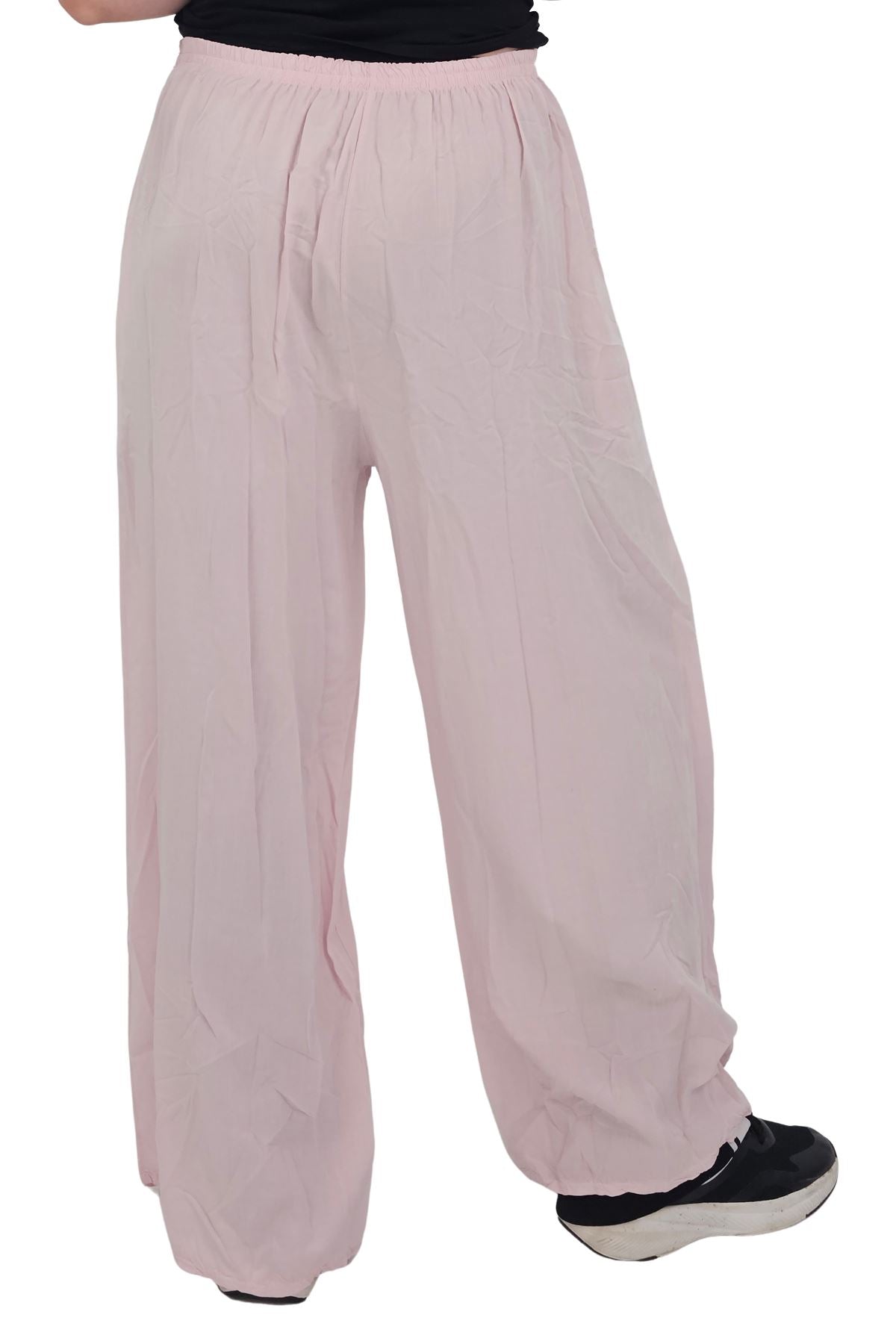 Plain Elasticated Waistband Wide Leg Palazzo