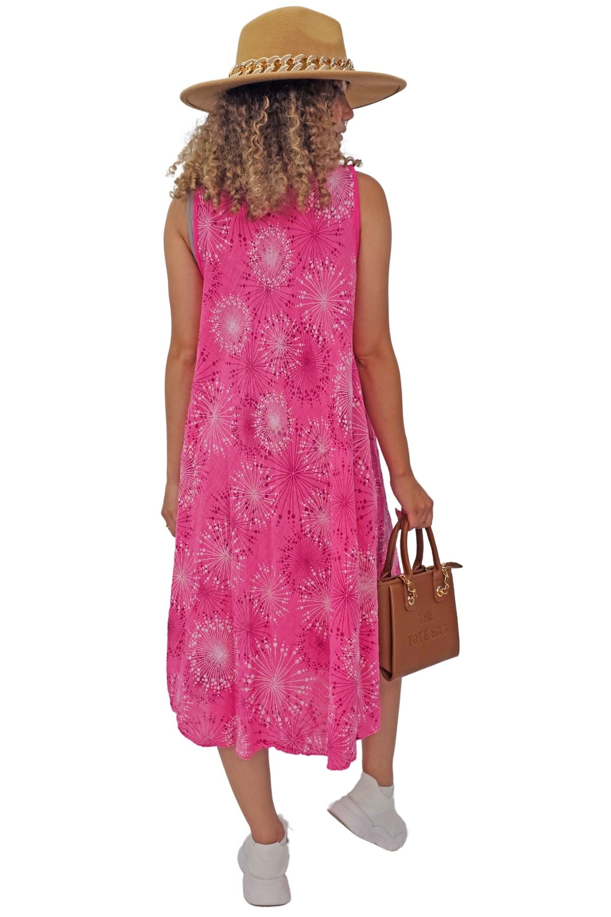 Abstract Firework Print Cotton Dress