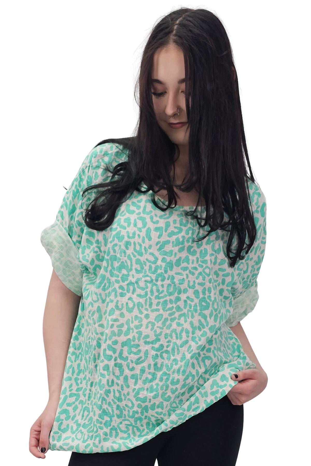 Leopard Print Tunic Cotton Dress