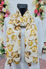 Leaf Print Tassel Scarves