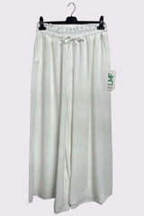 Plain Side Pockets Wide Legs Trousers