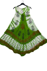 Batik-Styke Block Print Umbrella Style Dress