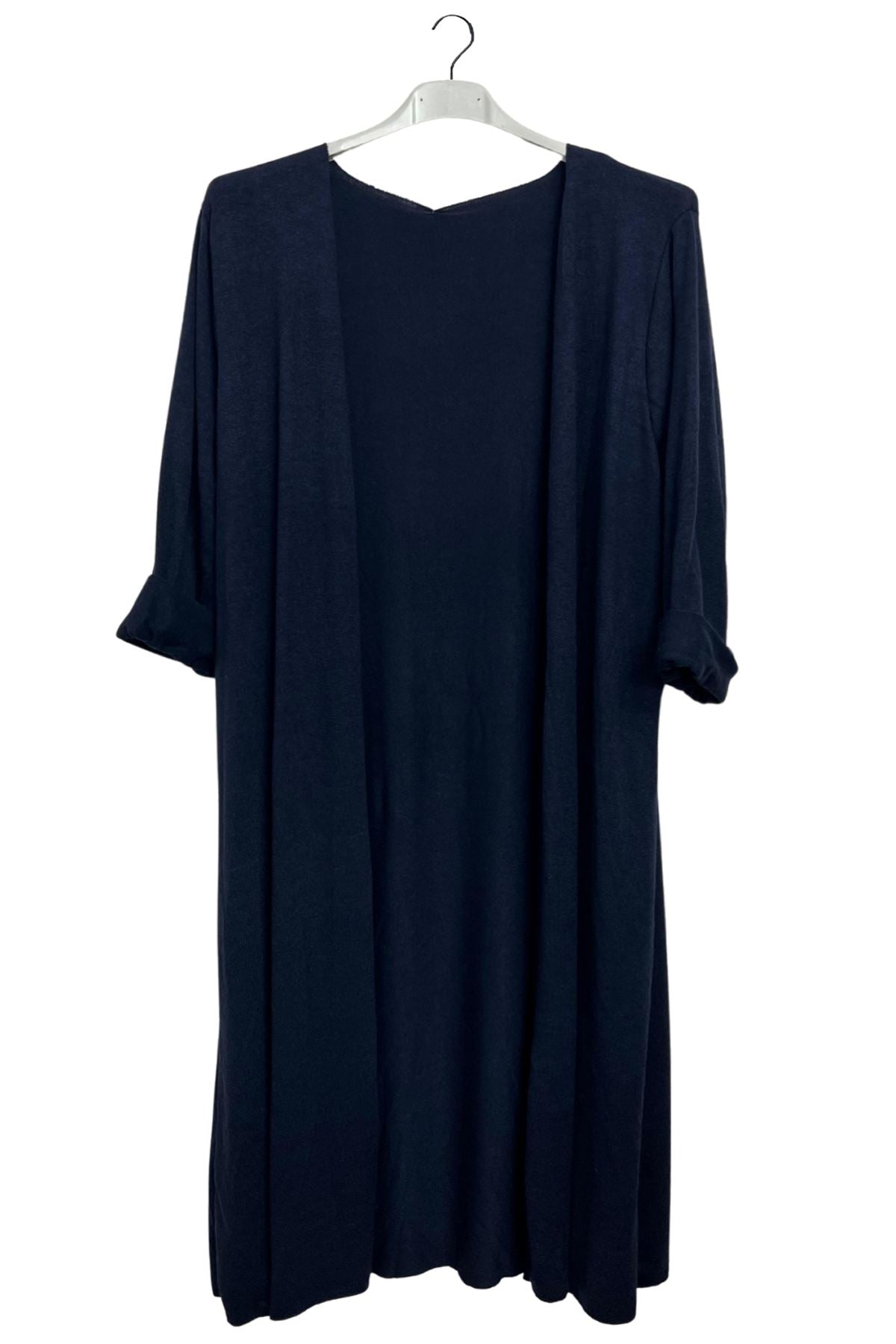 Plain Open Front Longline Cardigan