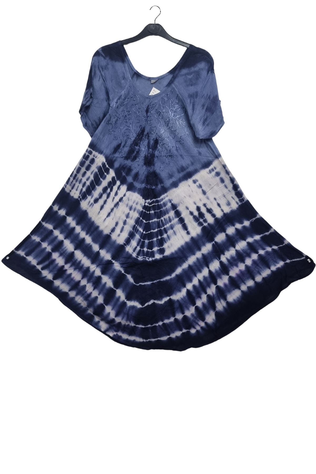 Horizontal Tie-Dye Stripes Print Dress