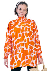 Tie Dye Print Shired Neck Dress
