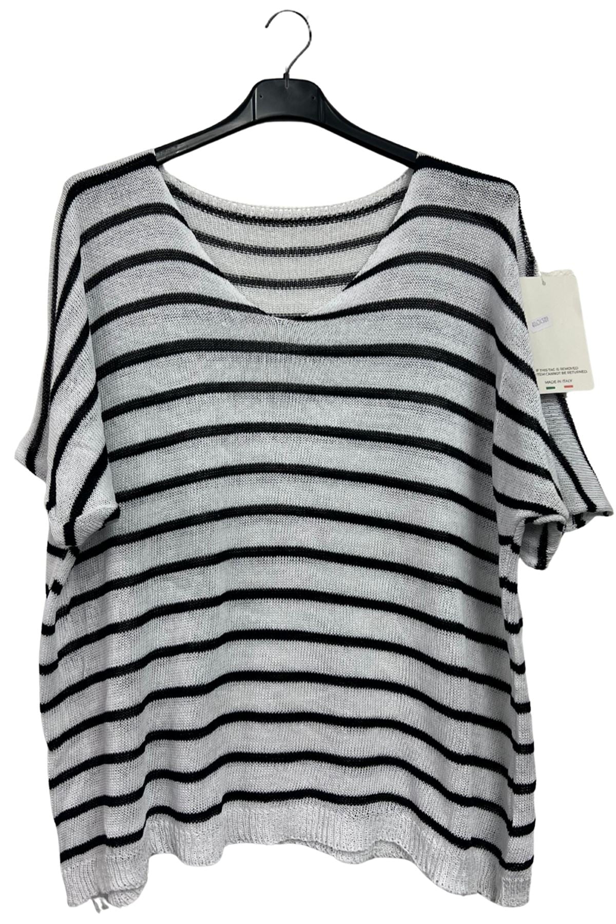 Stripe Pattern Tunic Cotton Top