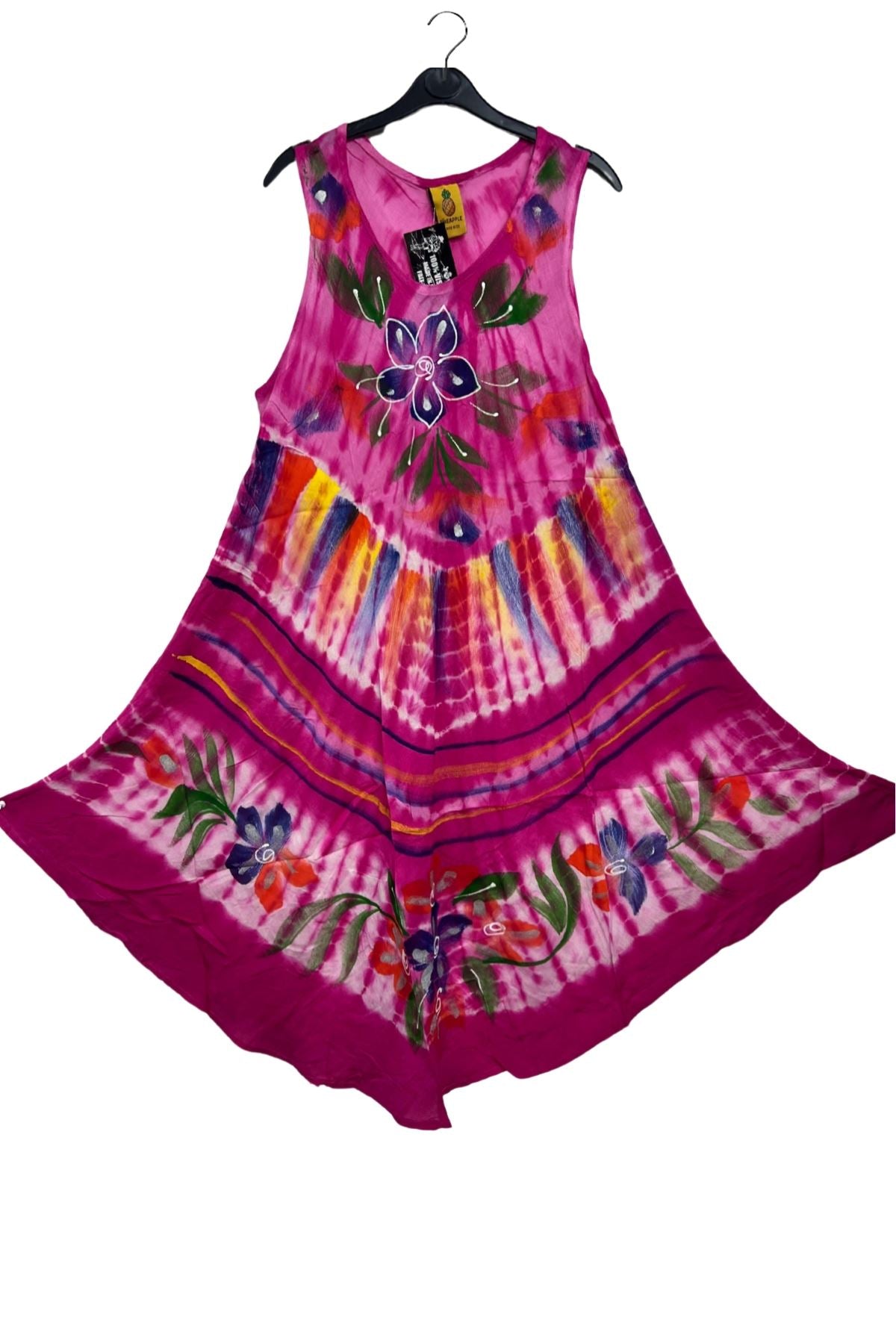 Floral Motif Rainbow Strokes Dress