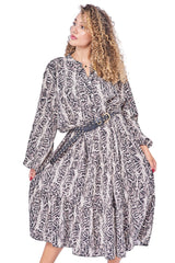 All-Over Leopards Print Button-Front Dress