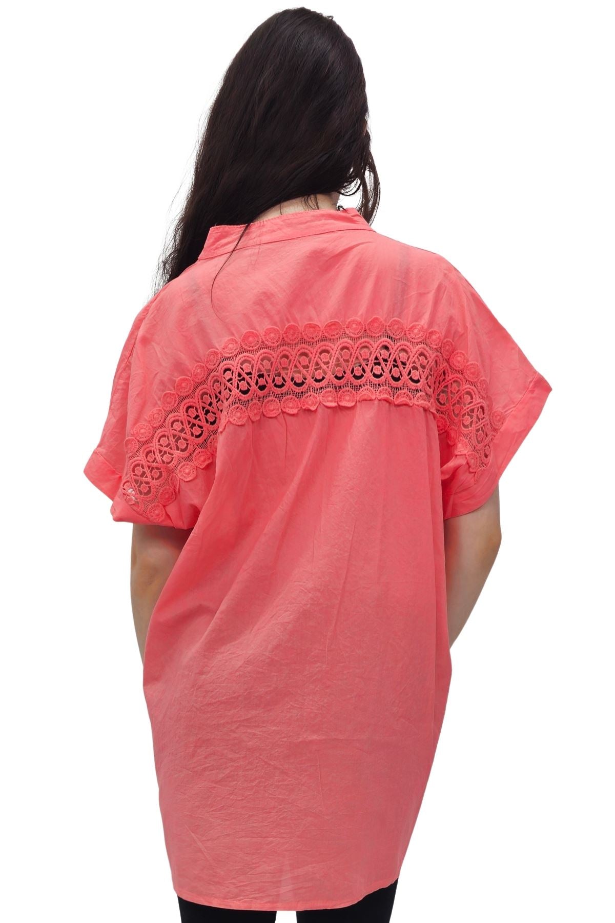 Plain Button-Down Front Cotton Shirt