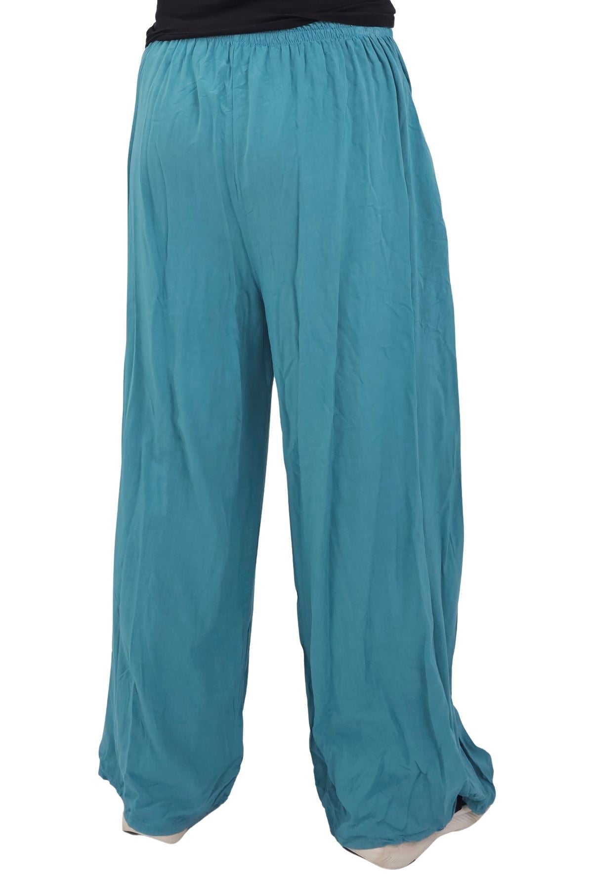 Plain Elasticated Waistband Wide Leg Palazzo