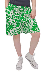 Bold Tropical Print High-Waisted Shorts