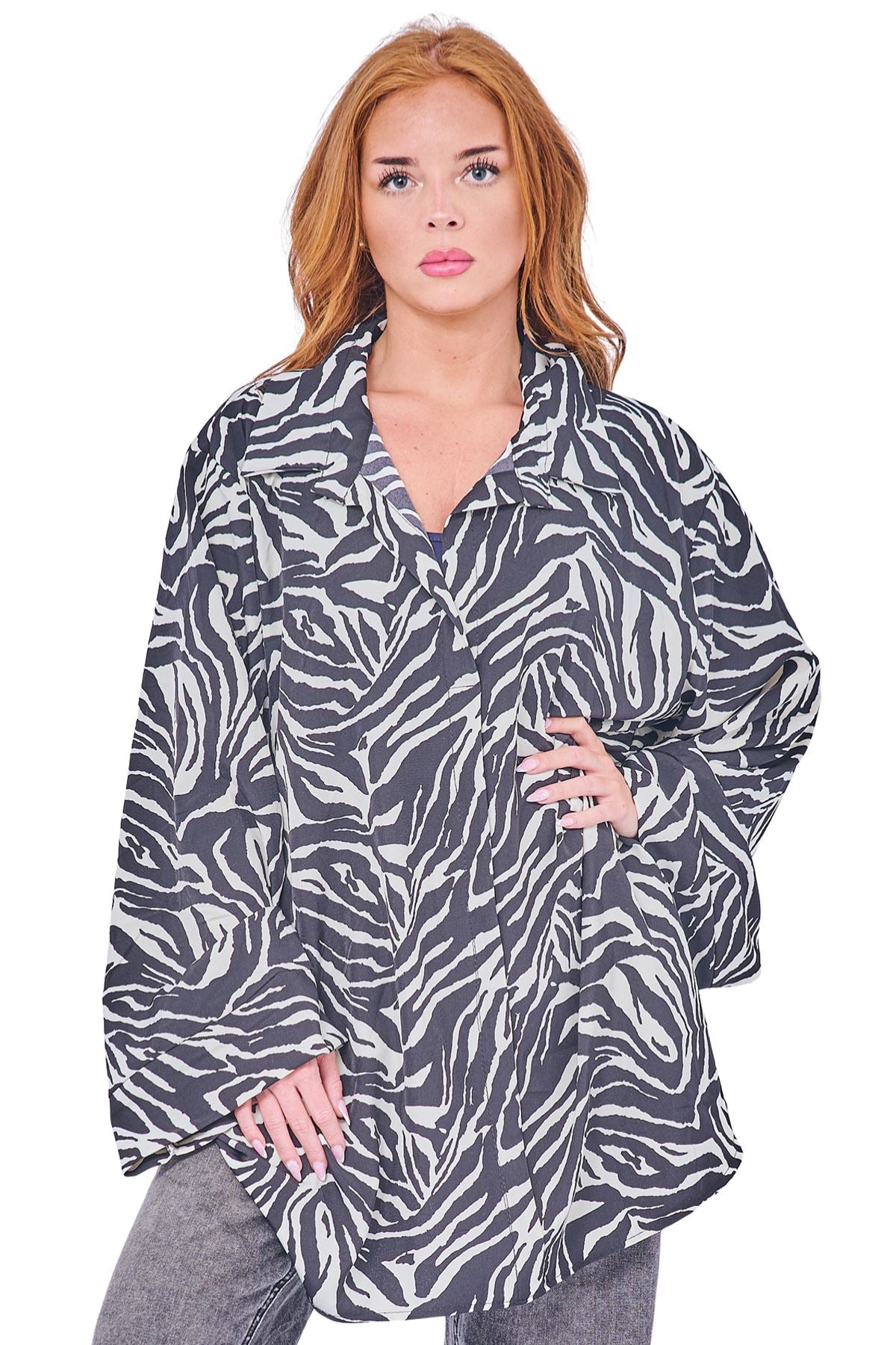 All-Over Leopard Print Tunic Shirt