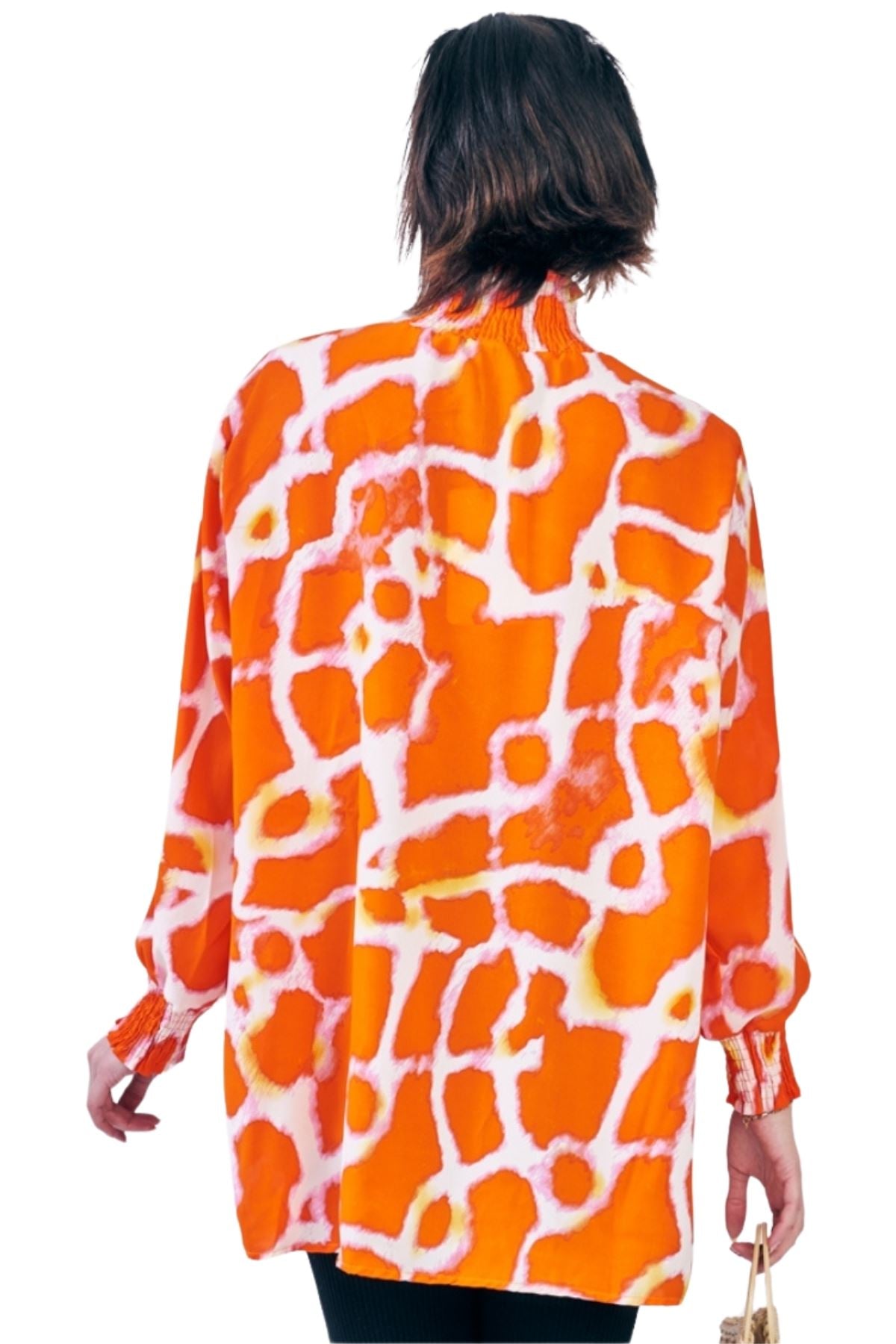 Tie Dye Print Shired Neck Dress