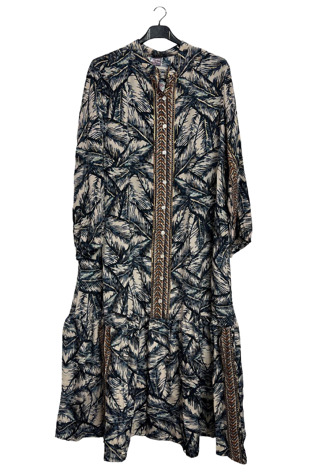 Multicoloured Wave Like Floral Print Dress