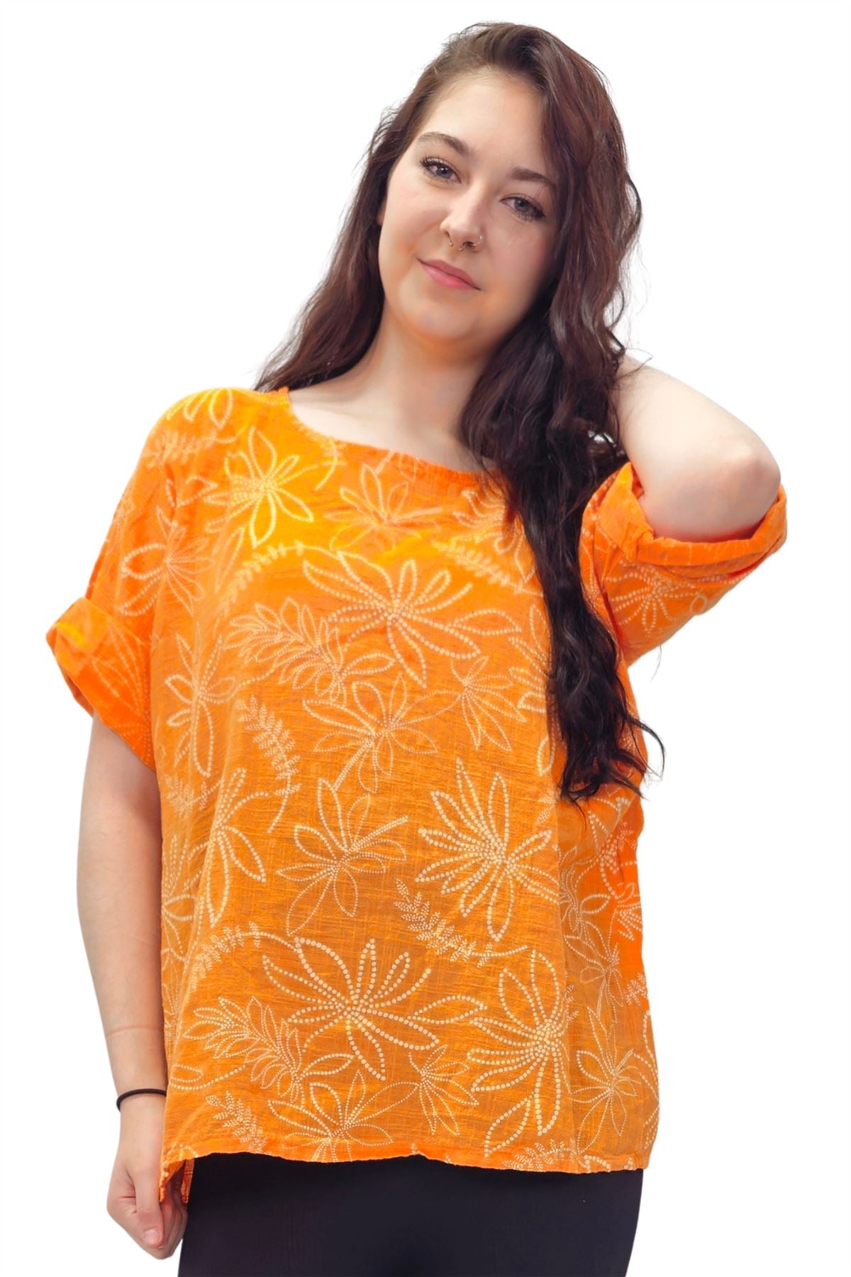 All-Over Floral Print Cotton Top