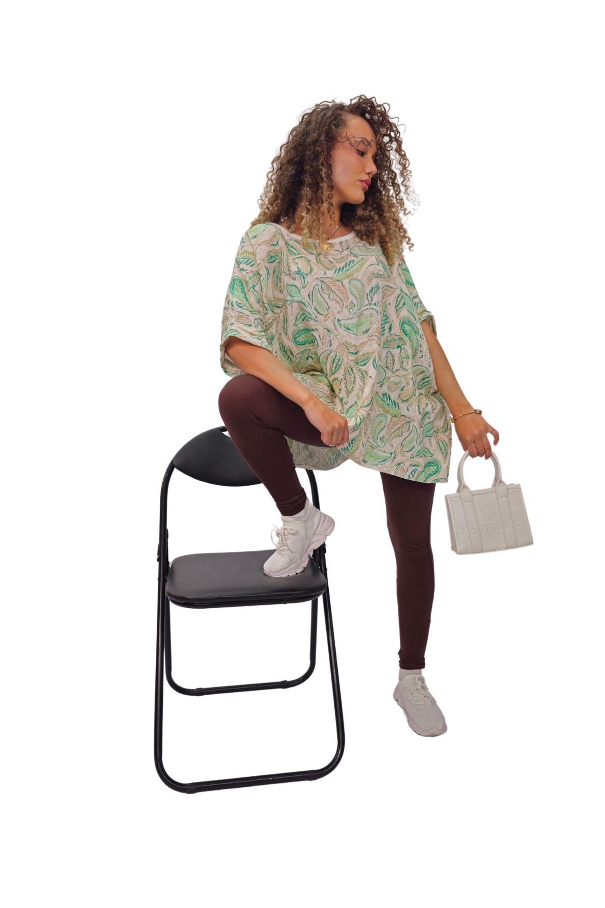 Paisley Print Oversized Tunic Top