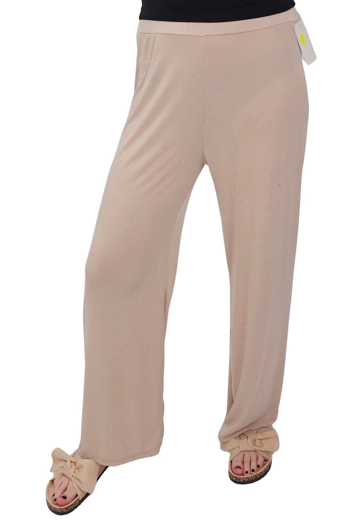 Diamante Pattern Wide Leg Trousers