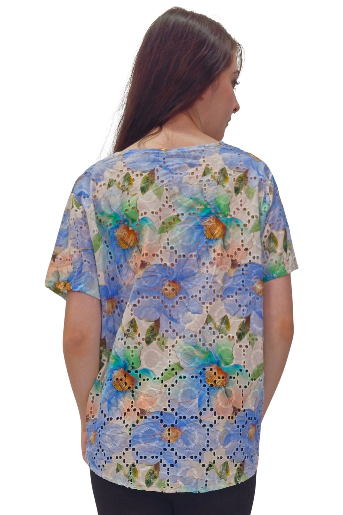 Floral Pastel Shades Print Cotton Top