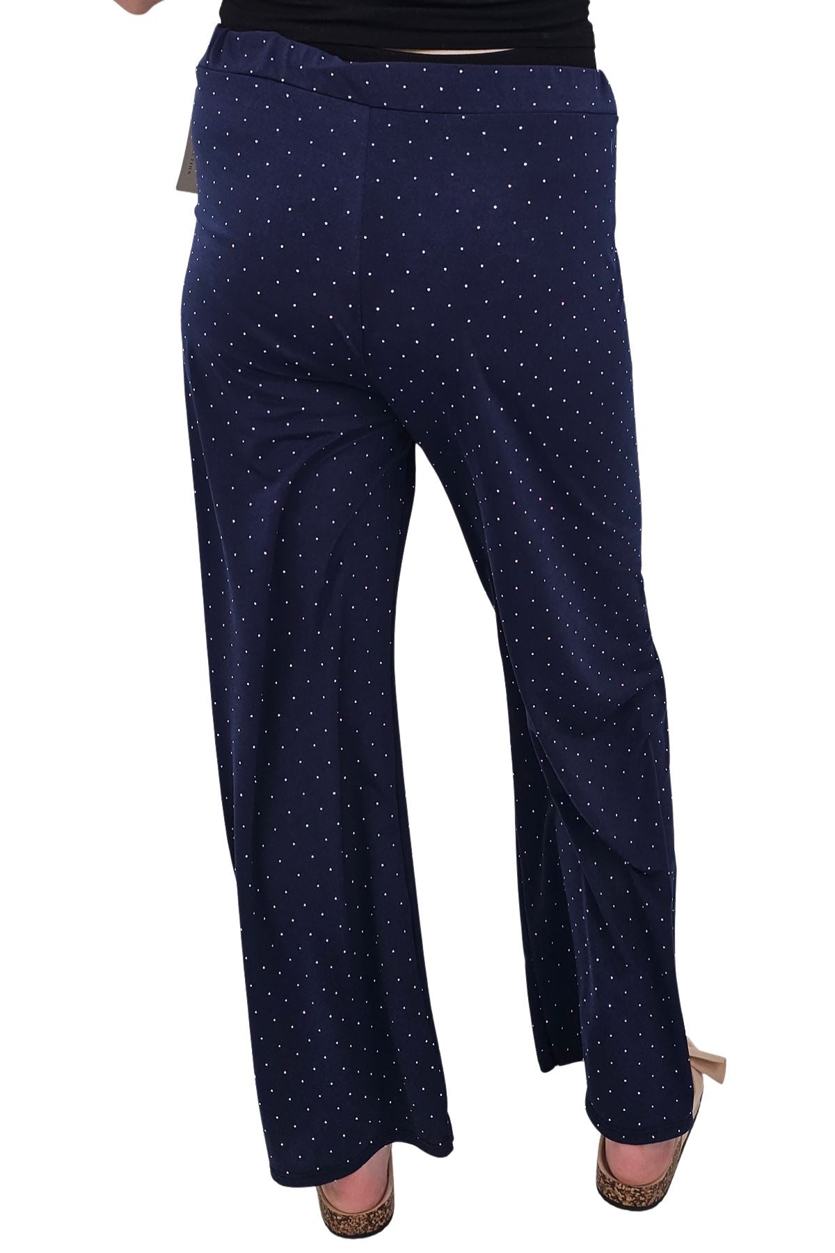 Diamante Pattern Wide Leg Trousers