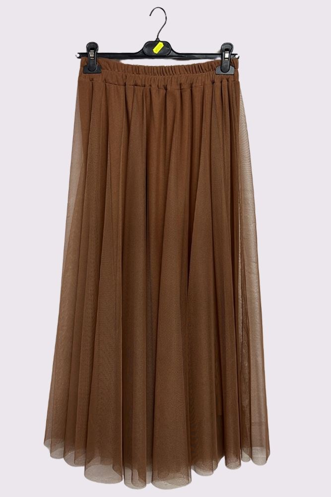 Plain Pleated Elasticated Waistband Skirt