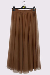 Plain Pleated Elasticated Waistband Skirt