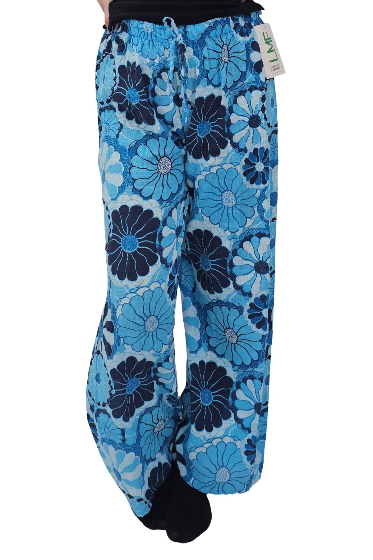 Floral Print Wide Leg Cotton Palazzo