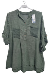 Plain Hollow-Out Back Detail Cotton Top