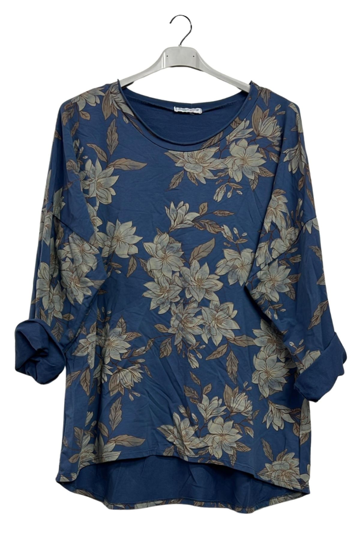 Floral Print High Low Hem Cotton Top