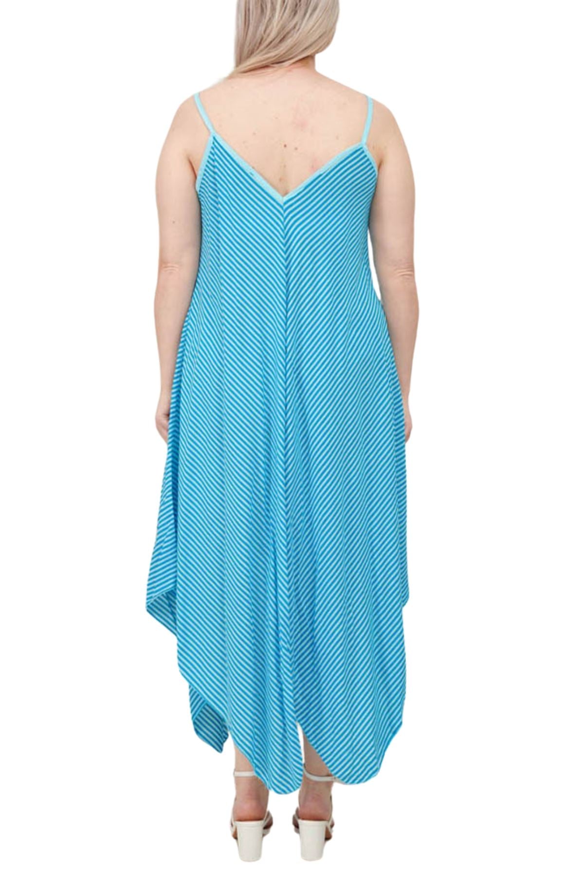 Diagonal Stripe Print Spaghetti Strap Dress