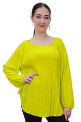 Plain Pleated Elastic Cuff Top