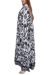 Aztec Print Tiered Viscose Dress