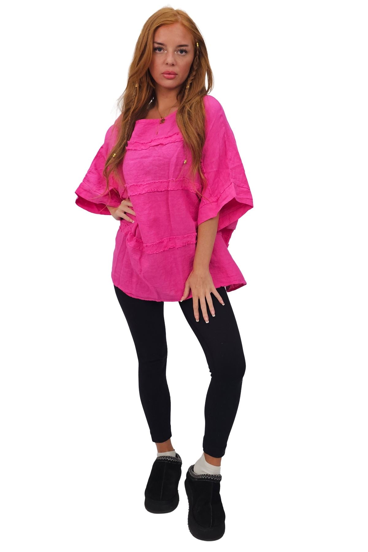 Plain Oversized Box Linen Top