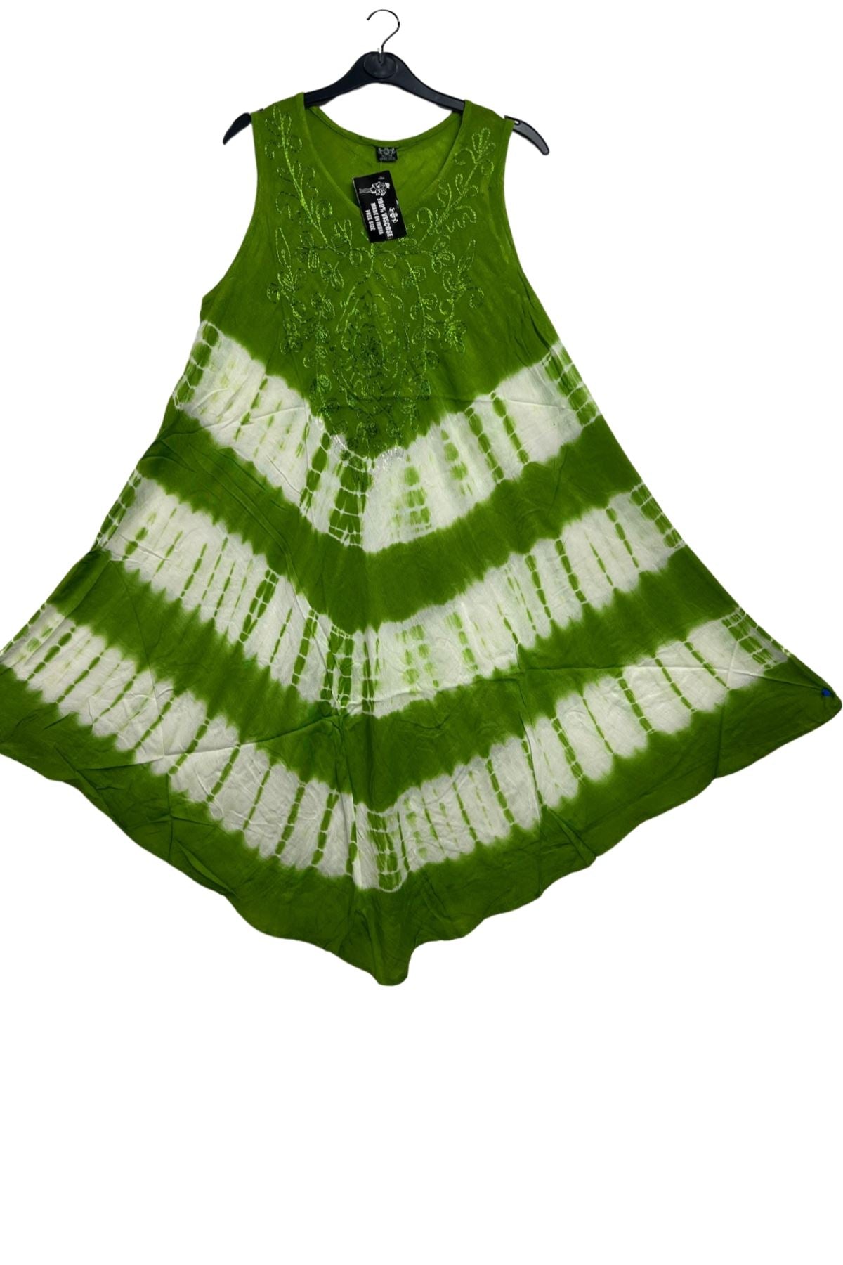 Horizontal Tie-Dye Pattern Umbrella Style Dress
