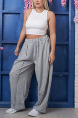 Plain Layered Knitted Cotton Trousers