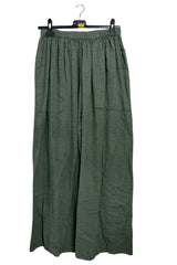 Plain Side Pockets Wide Leg Cotton Palazzo