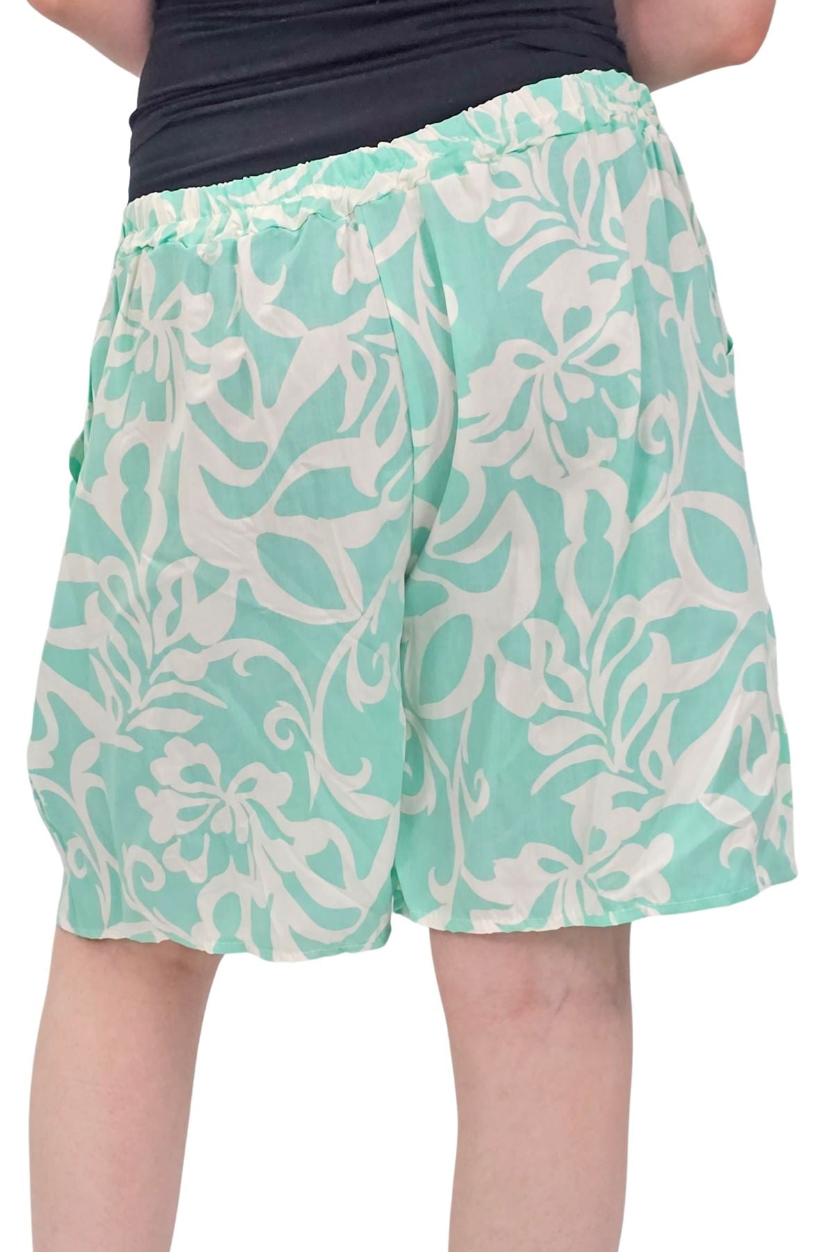 Bold Tropical Print High-Waisted Shorts