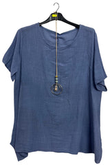 Plain Asymmetrical Oversized Cotton Top