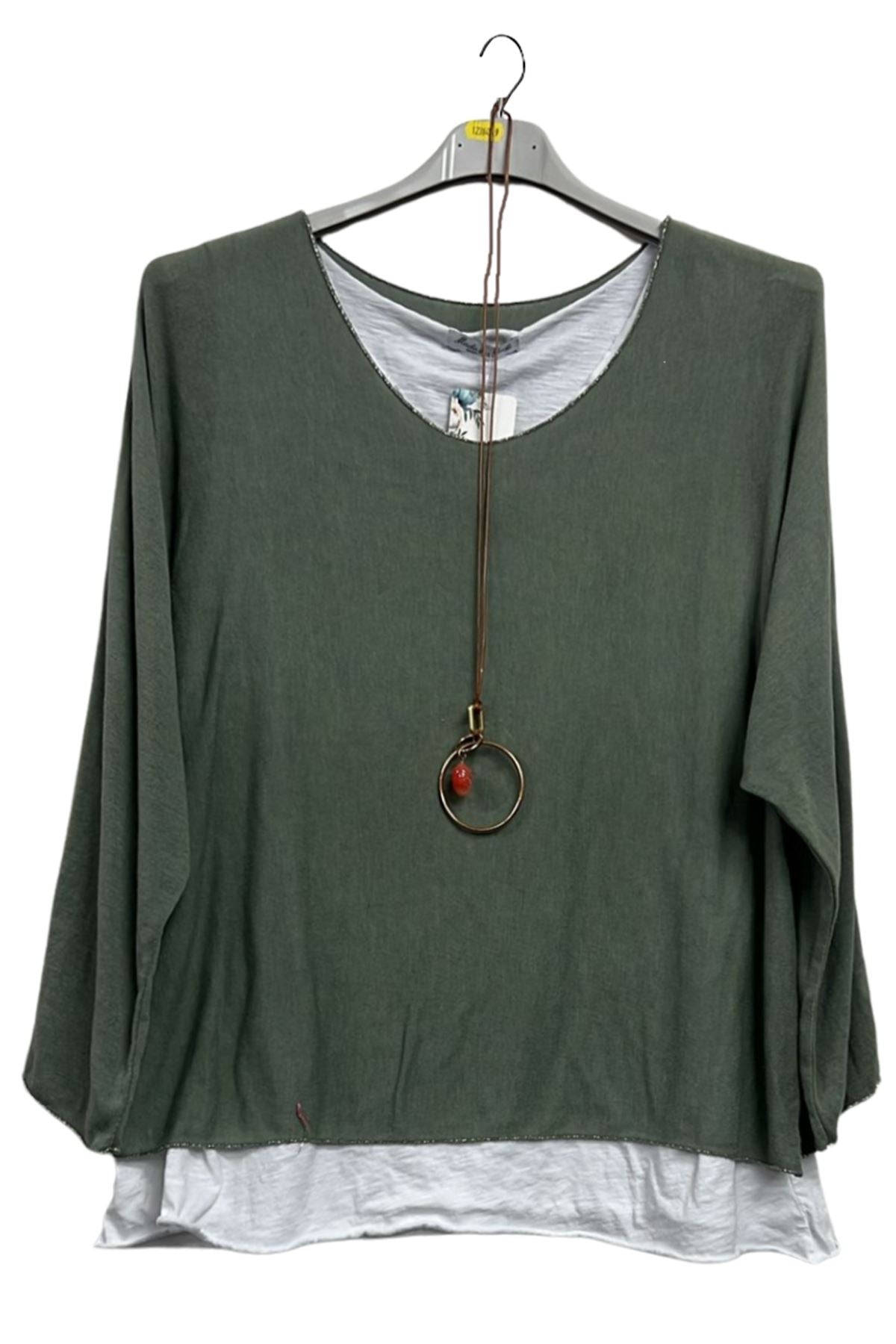 Plain Layered Hem Tunic Cotton Top