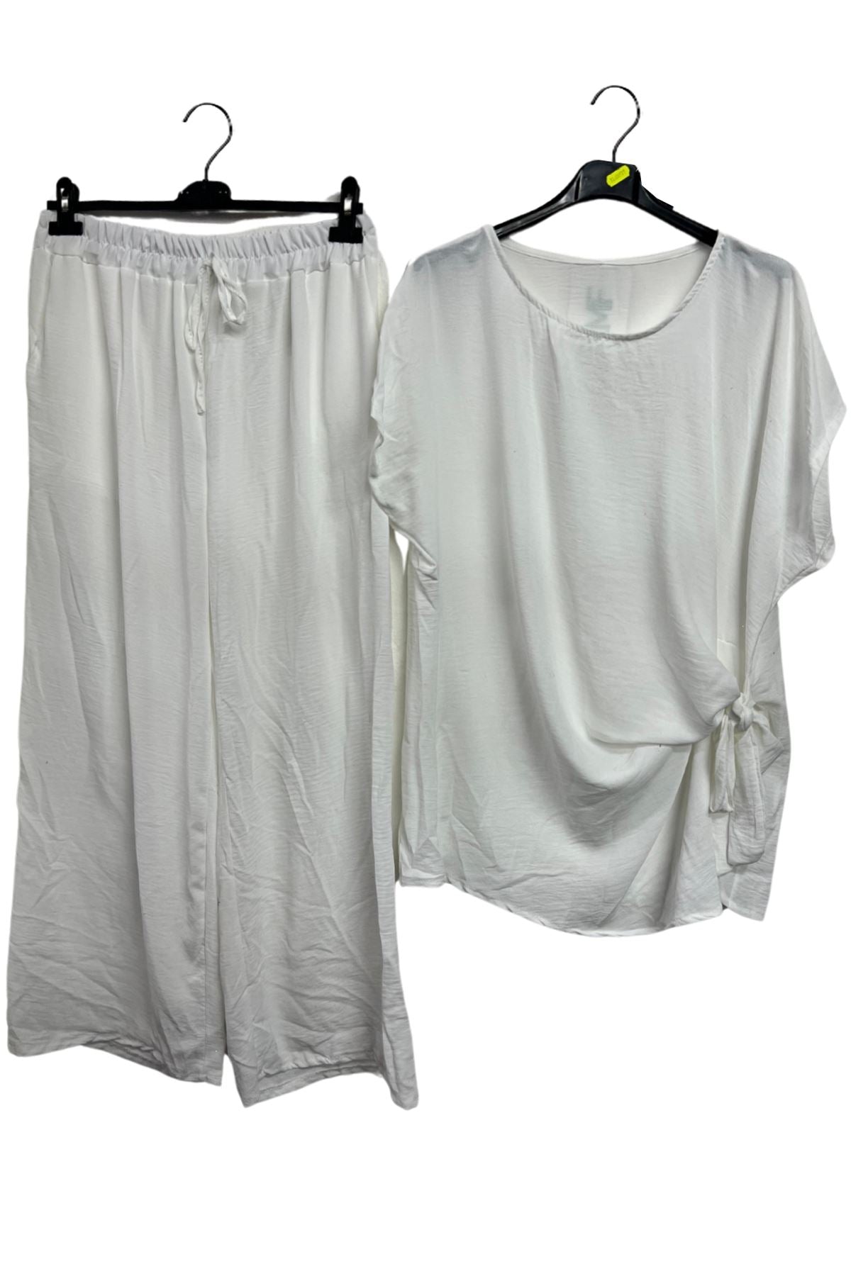 Plain Side Tie Detail Drawstring Waistband Co-Ord Set