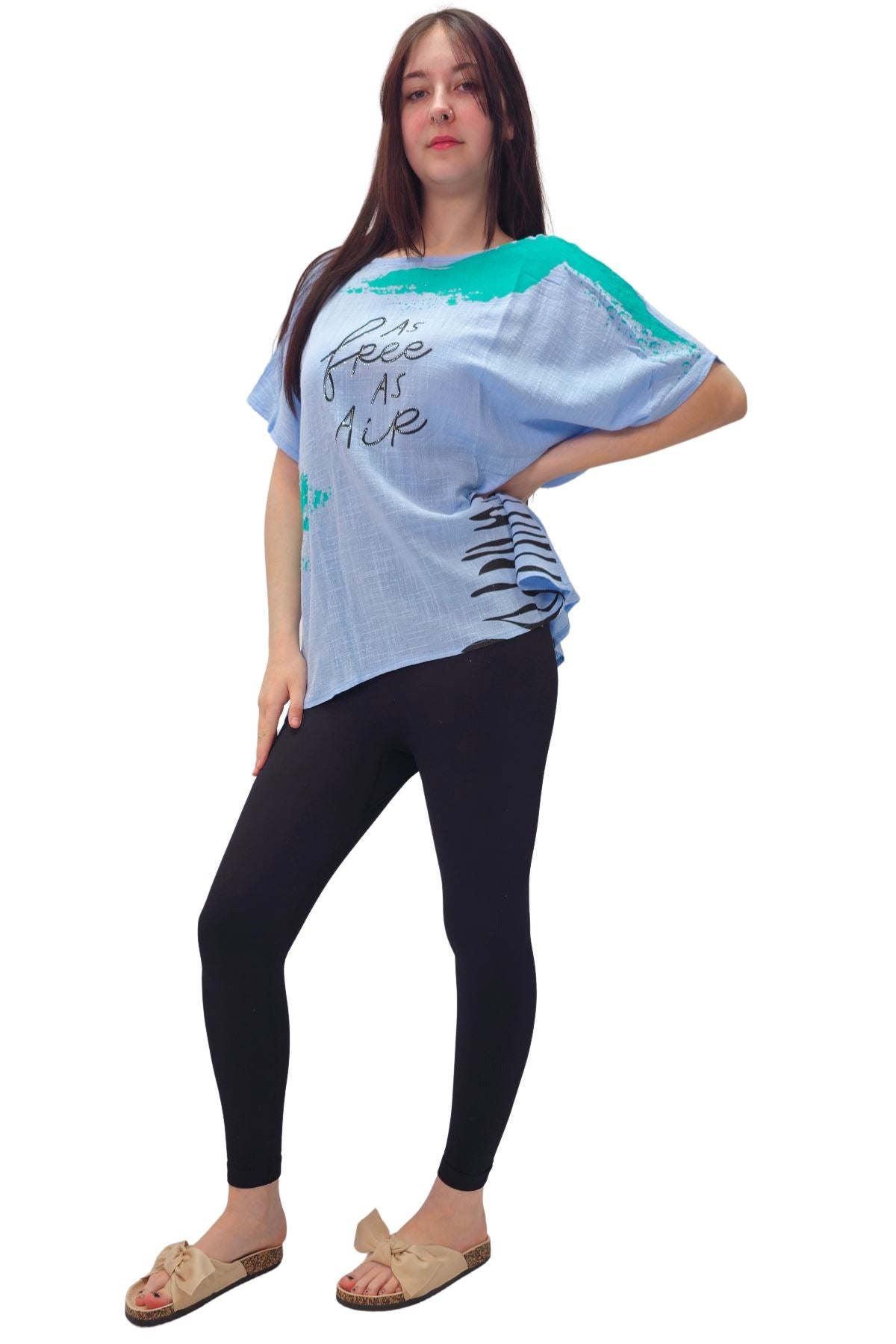 As Free As Air Print Cotton Top