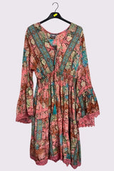 Abstract Print Bohemian Midi Style Dress