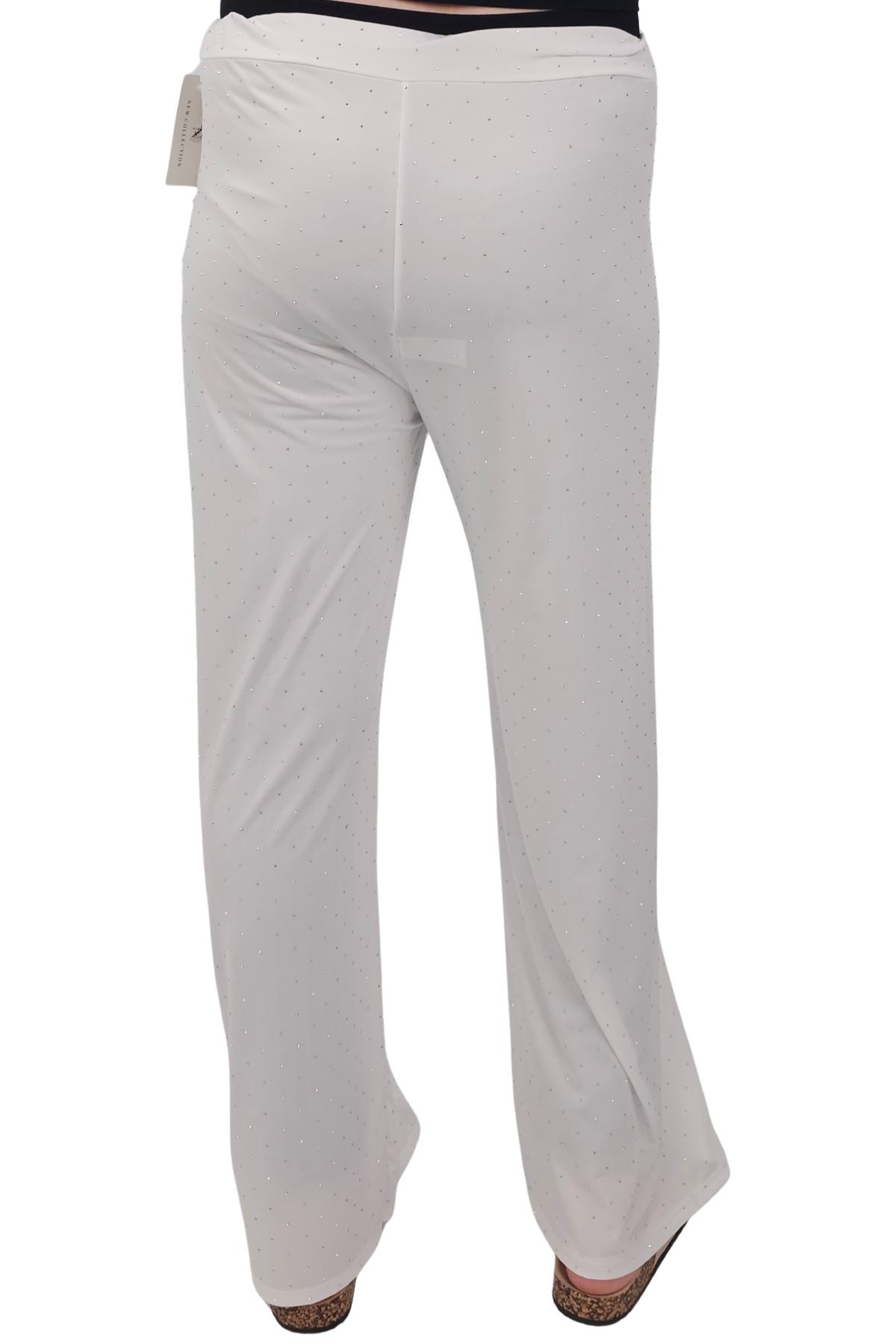 Diamante Pattern Wide Leg Trousers