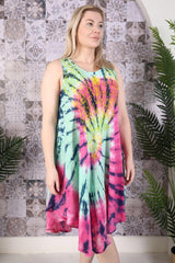 Spiral Print Umbrella Dress