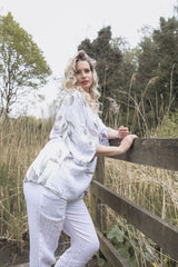 Floral Print Oversized Necklace Tunic Cotton Top