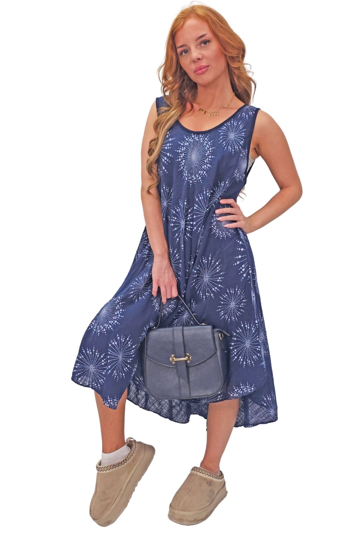 Abstract Firework Print Cotton Dress