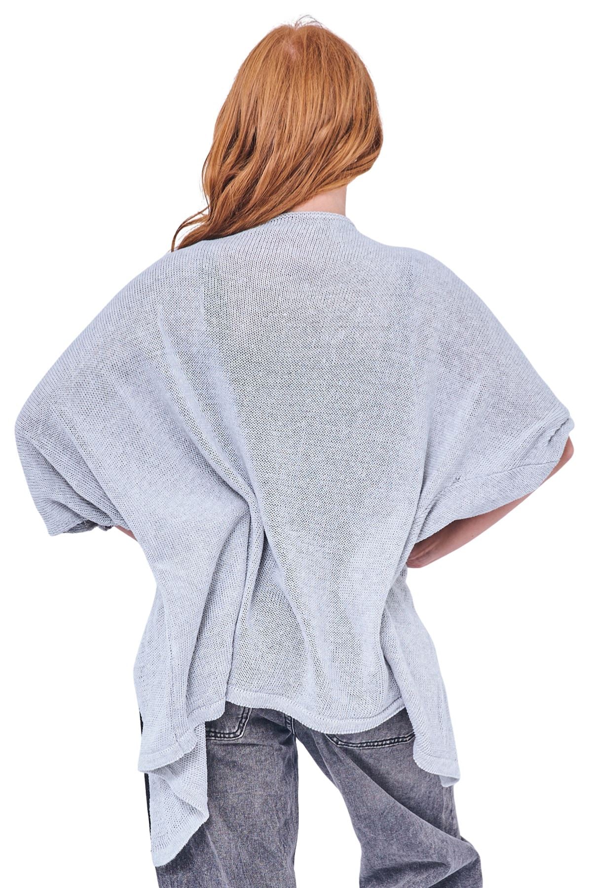 Plain Knitted Drape Cotton Cardigan
