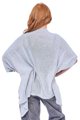 Plain Knitted Drape Cotton Cardigan